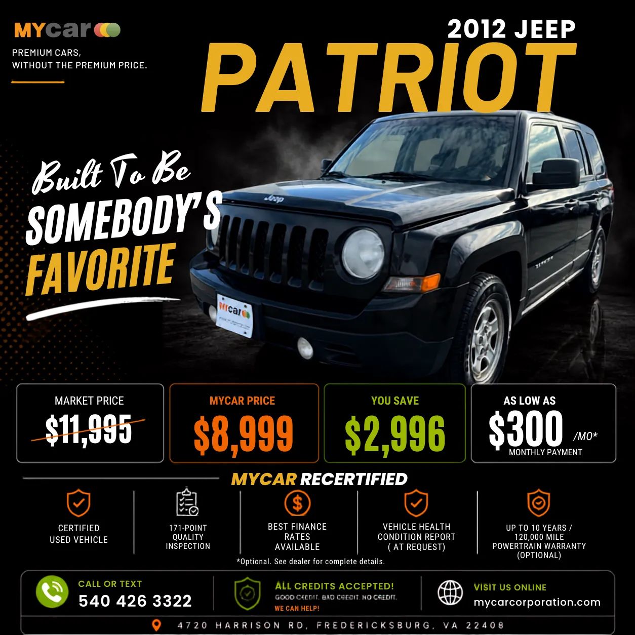 Actual 2012 JEEP Patriot Sport inventory photograph
