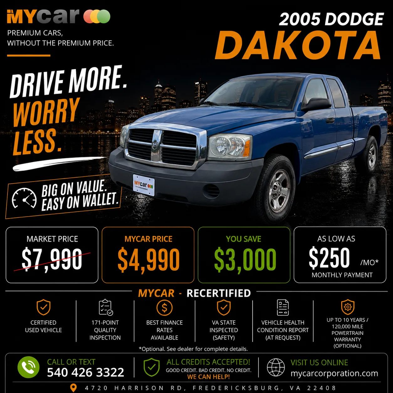 Actual 2005 DODGE Dakota ST inventory photograph