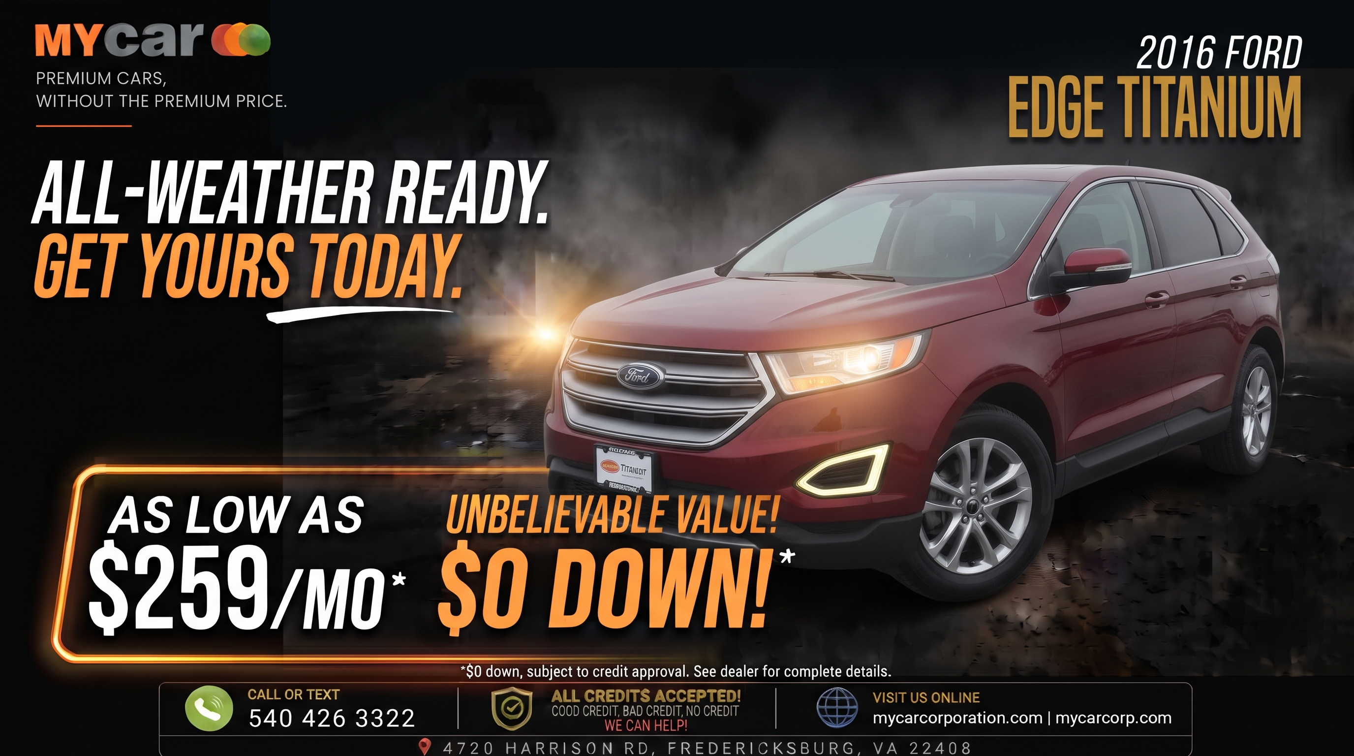 Actual 2016 FORD Edge Titanium inventory photograph