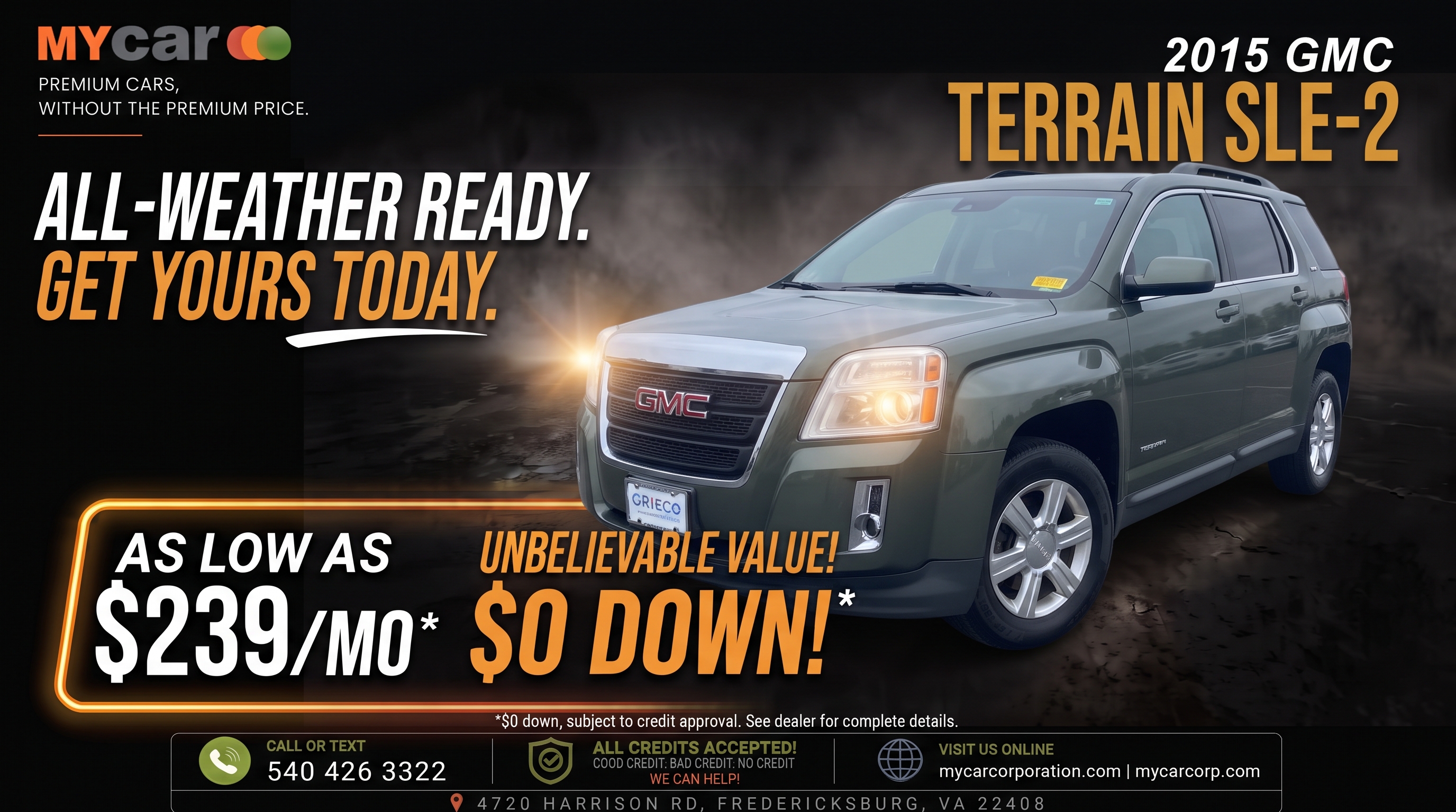 Actual 2015 GMC Terrain SLE 2 inventory photograph