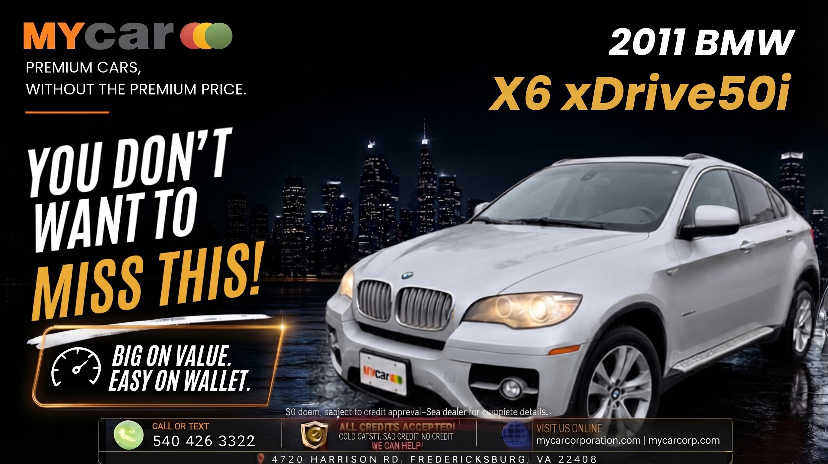 Actual 2011 BMW X6 xDrive50i inventory photograph