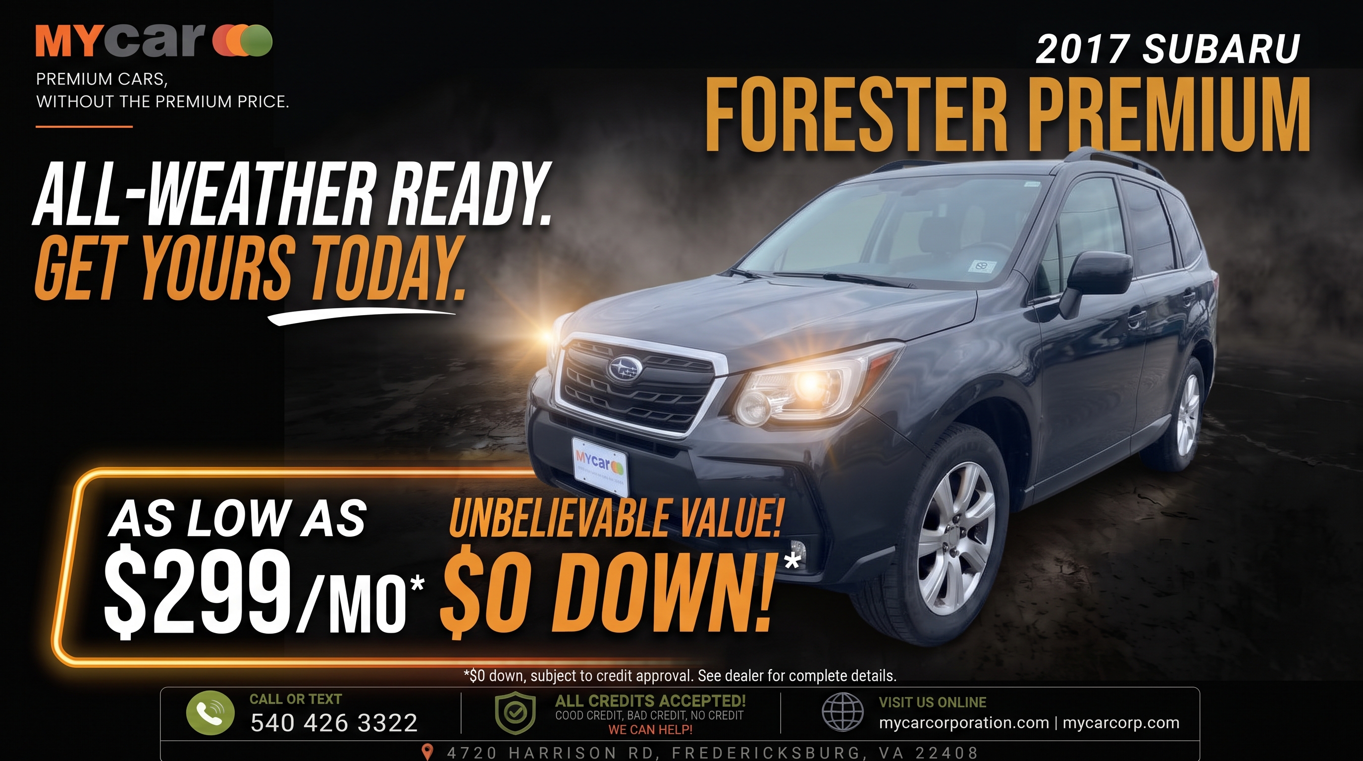 Actual 2017 SUBARU Forester Premium + CWP inventory photograph