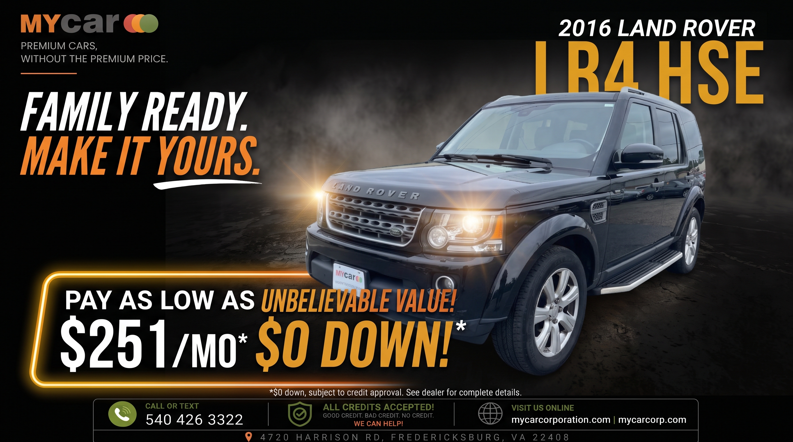 Actual 2016 LAND ROVER LR4 HSE inventory photograph