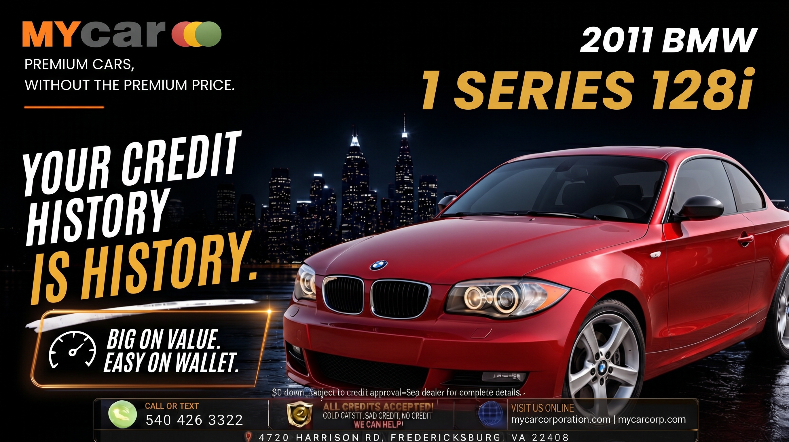 Actual 2011 BMW 128i 1-Series inventory photograph