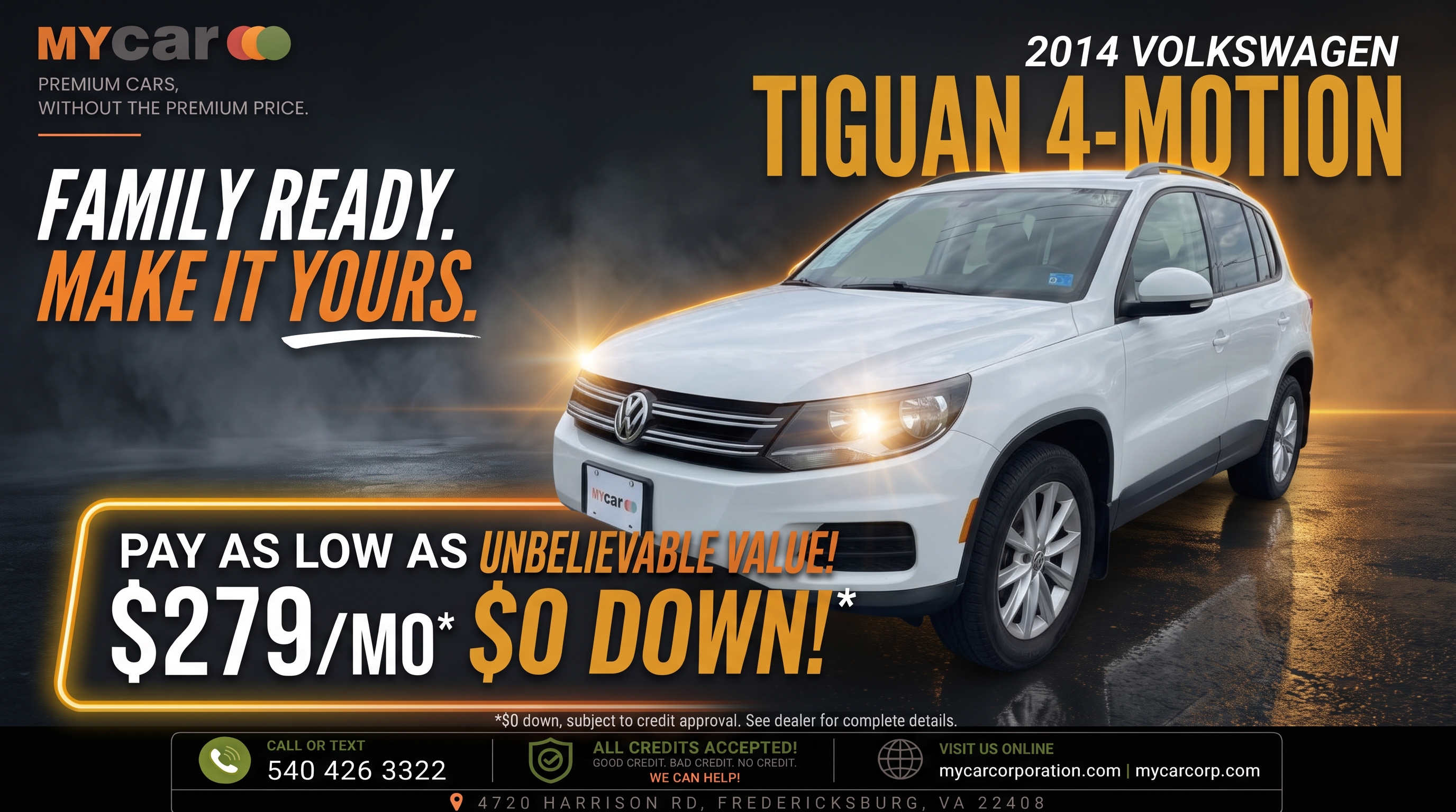 Actual 2014 VOLKSWAGEN Tiguan 4-Motion inventory photograph