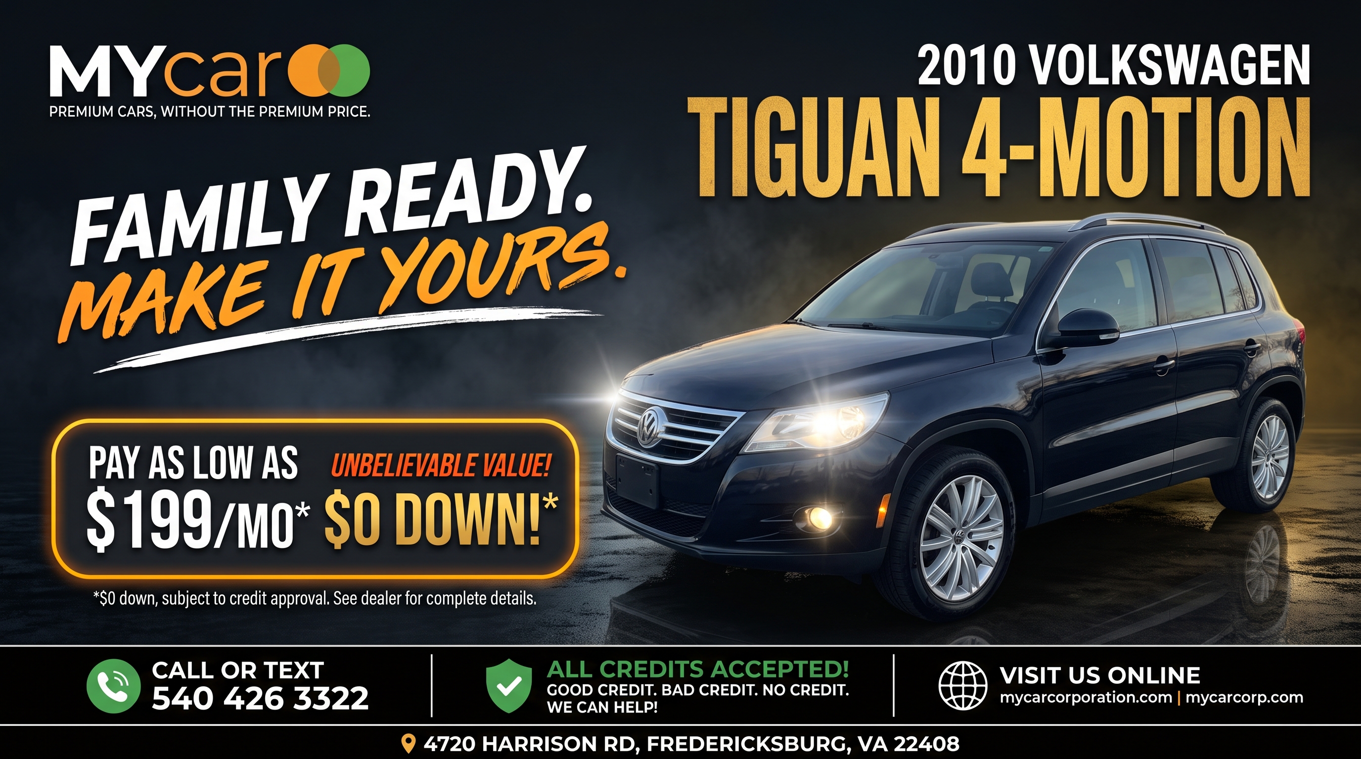 Actual 2010 VOLKSWAGEN Tiguan 4-Motion inventory photograph