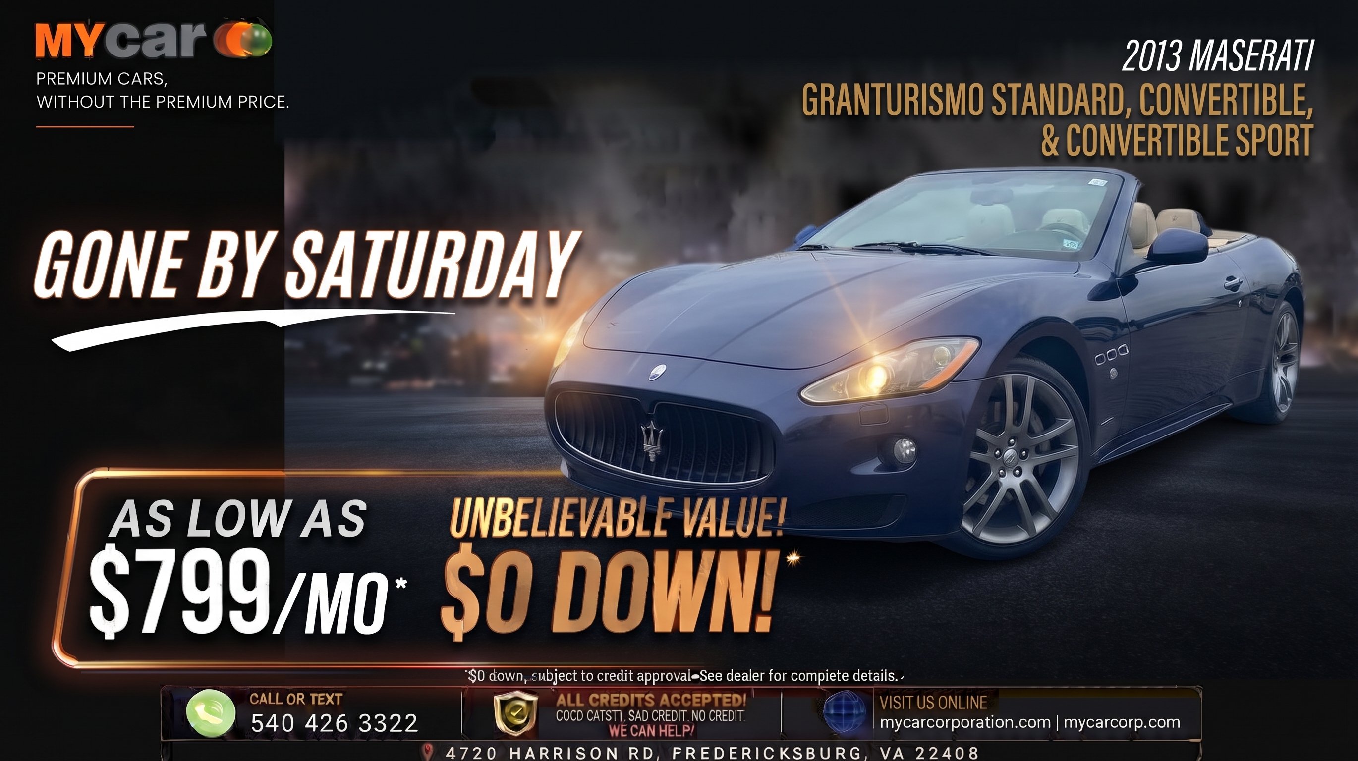 Actual 2013 MASERATI Granturismo Standard, Convertible, & Convertible Sport inventory photograph